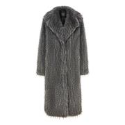 Luksuriøs Faux Fur Frakke Natalie - Sort