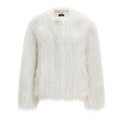 Vinter Faux Fur Jakke - Hvid