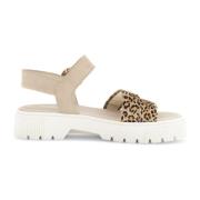 Leopard Print Kvinders Sandal - Brun