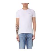 Stretch Bomuld Jersey T-shirt med Brystlogo