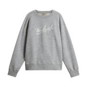 Grå Crew Neck Sweater med Logo Print