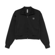 Sort Zip-sweater med Logo Print