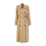 Beige Dobbeltbrystet Trenchcoat