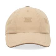 Brun Bomuld Baseball Cap med Monogramdetaljer