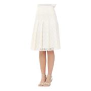 Elegant Ivory Blonde Midi Nederdel