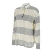 Stribet Silke Polo Sweater