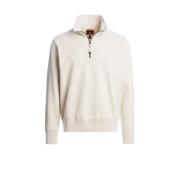 Antik Hvid Half-Zip Bomuldssweater