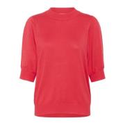 Feminin Pleat Pullover Strik Hibiscus