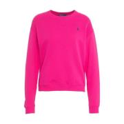 Pink Sweatshirt med Ribbed Detaljer