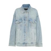 Blå Oversize Denim Jakke Oli