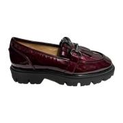 Bordeaux Patent Loafers med Frynser