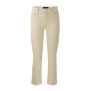 Beige Bomuld Denim Flare Jeans