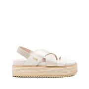 Gyldne Slingback Sandaler med Flatform Sål