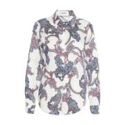 Hvid Bluse med Trendy Print