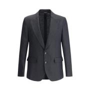 Linned blazer med spidse revers