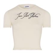 Smart Beige Tattoo Print T-Shirt