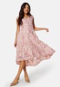 Goddiva Embroidered Lace Dress Blush S (UK8)