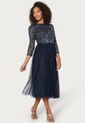 AngelEye Sequin Bodice Mid Dress Dark blue L (UK14)