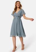 Goddiva Flutter Chiffon Midi Dress Blue XL (UK16)