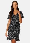 VERO MODA Henna Dot 3/4 Wrap Dress Black S