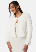 Chiara Forthi Short Party Faux Fur Jacket Offwhite 34