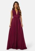 Goddiva Multi Tie Maxi Dress Wine-red XL (UK16)