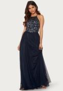 AngelEye High Neck Sequin Maxi Dress Dark blue L (UK14)