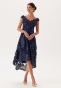 Goddiva Embroidered Lace Dress Dark blue XXL (UK16)