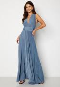 Goddiva Multi Tie Maxi Dress Light blue S (UK10)