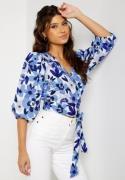 BUBBLEROOM Priscilla cotton blouse Blue / Floral 46