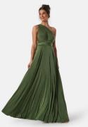 Goddiva Multi Tie Maxi Dress Olive Green M (UK12)