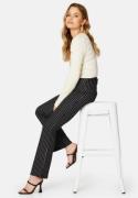 BUBBLEROOM Idarina soft flared suit trousers Black / Striped XS