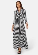 YAS Yassavanna Long Shirt Dress Black Stripes:W WHITE STRIPE S