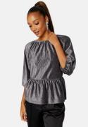 Happy Holly Perline puff sleeve top Silver 48/50