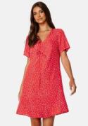 Pieces Nya SS V-Neck Short Dress Poppy Red AOP: Heart M