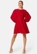 BUBBLEROOM Charli Balloon Sleeve Dress Red 34