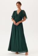 Bubbleroom Occasion Butterfly Sleeve Chiffon Gown Dark green 54