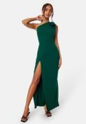 John Zack One Shoulder Bow Maxi Dress Forest Green M (UK12)