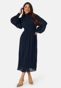 Bubbleroom Occasion Structured high neck midi dress Dark blue 42