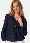 Happy Holly Nisha Broderie Anglaise Blouse Navy 40/42