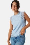 Pieces Pcolline SL Lace Top Kentucky Blue S