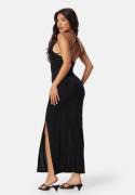 BUBBLEROOM Shiny Waterfall Strap Dress Black M