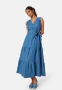 BUBBLEROOM Denim Flounce Dress Light blue 38