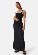 BUBBLEROOM Linen Blend Maxi Skirt Black M