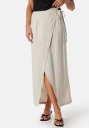 VERO MODA Vmmindy High Waist long wrap linen skirt Beige/Striped 38