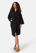 BUBBLEROOM Bonnie Cotton Waffle Robe Black S/M