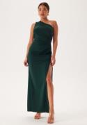 Bubbleroom Occasion One Shoulder Maxi Dress Dark green XXS