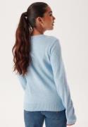 VILA Viril O-neck L/S Knit Top Kentucky Blue Detail:MELANGE S