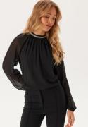 VILA Vianlis High Neck L/S TOP TOP  Black Beauty 36