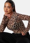 BUBBLEROOM Long Sleeve Mesh Top Leopard XL